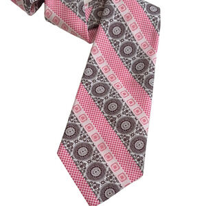 Vintage Arthur Frederick Pink and Brown Patterned Tie